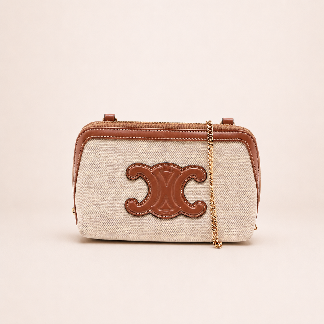 Celine Triomphe Canvas & Leather Chain Shoulder Bag – Marce Blue
