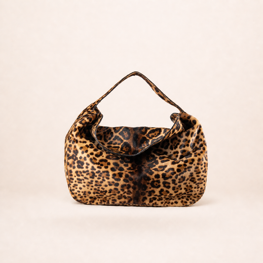 Vintage Alaïa leopard print shoulder bag made of pony hair
