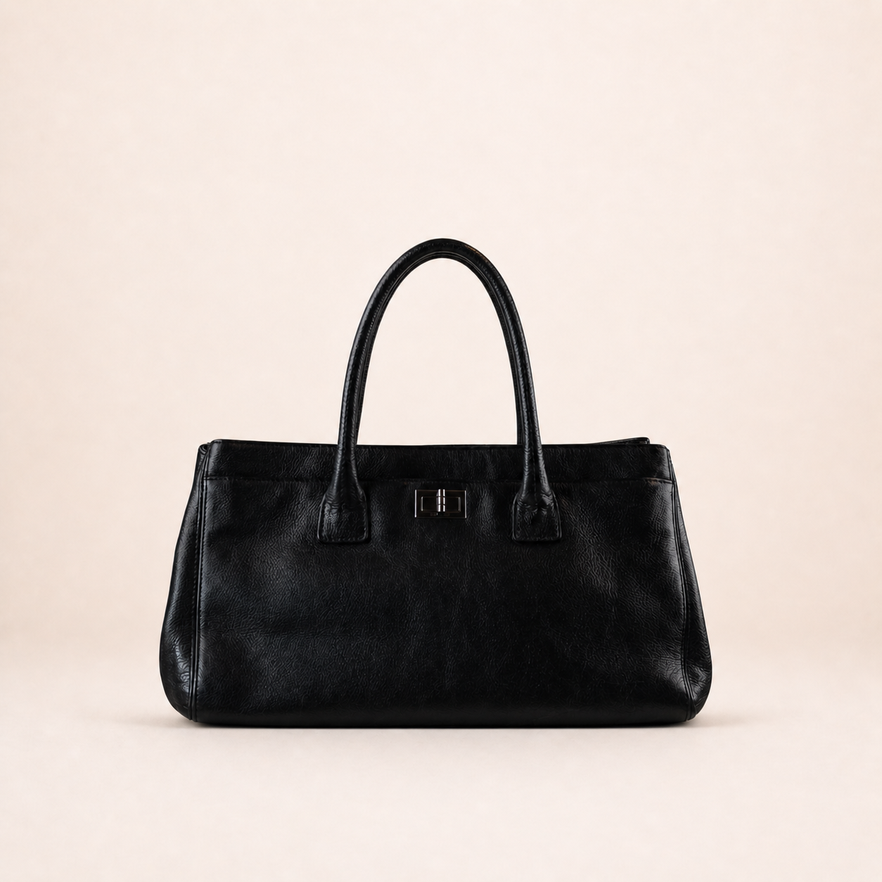 Vintage Chanel Executive 2.55 Tote Bag Black Caviar Leather
