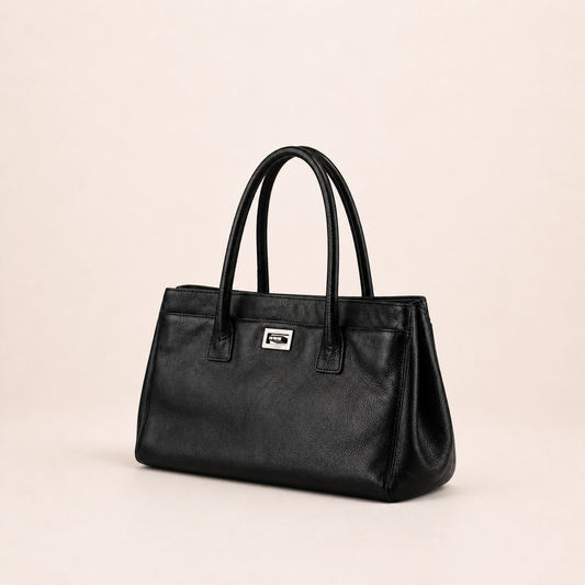 Vintage Chanel Executive 2.55 Tote Bag Black Caviar Leather