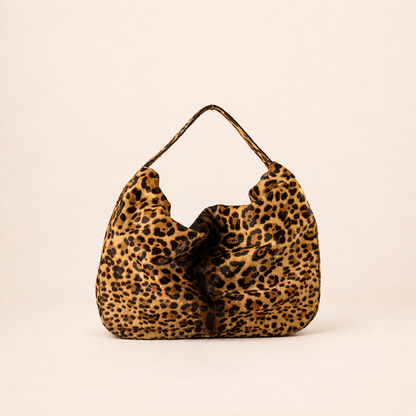 Vintage Alaïa leopard print shoulder bag made of pony hair
