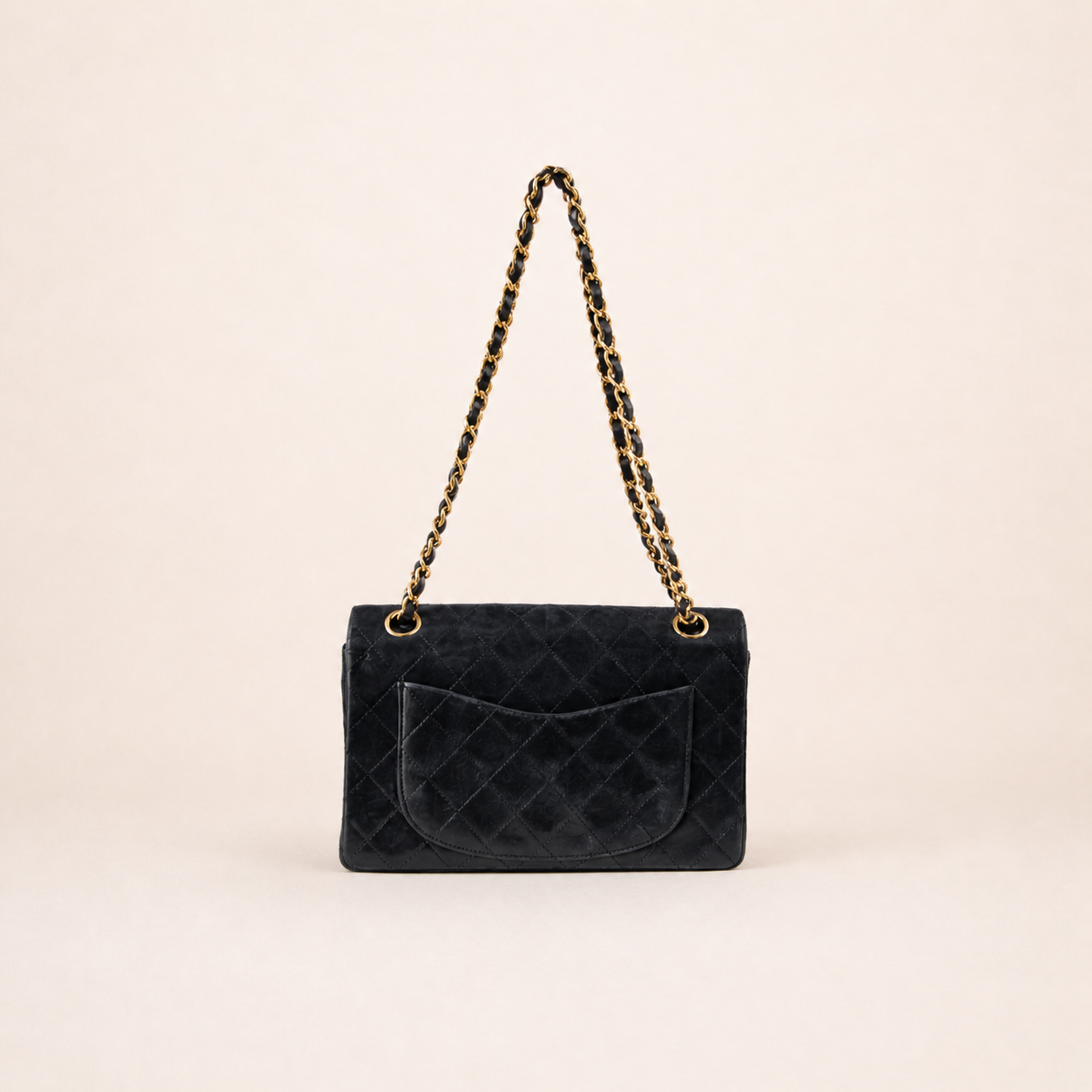 Vintage Chanel Classic Flap Bag black lambskin 24k gold hardware