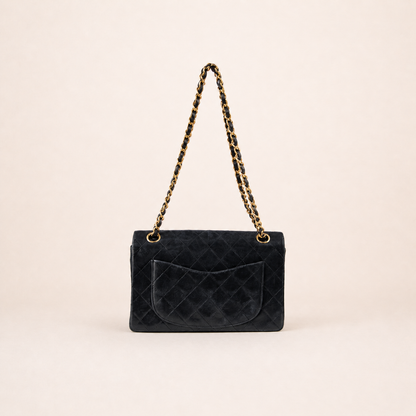 Vintage Chanel Classic Flap Bag black lambskin 24k gold hardware