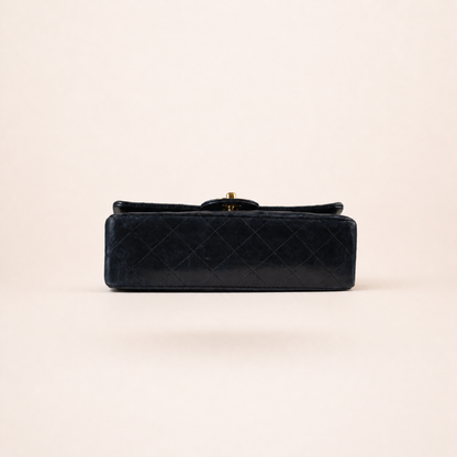 Vintage Chanel Classic Flap Bag black lambskin 24k gold hardware