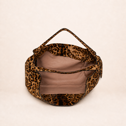 Vintage Alaïa leopard print shoulder bag made of pony hair