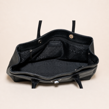 Vintage Chanel Executive 2.55 Tote Bag Black Caviar Leather