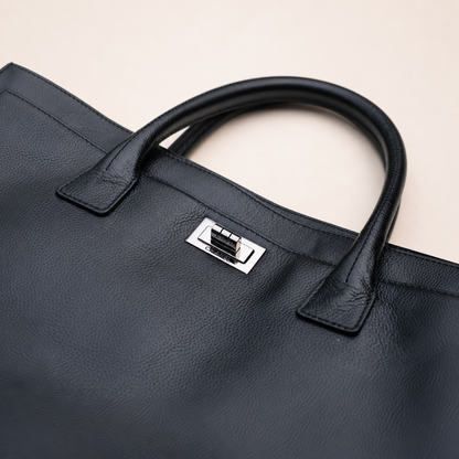 Vintage Chanel Executive 2.55 Tote Bag Black Caviar Leather