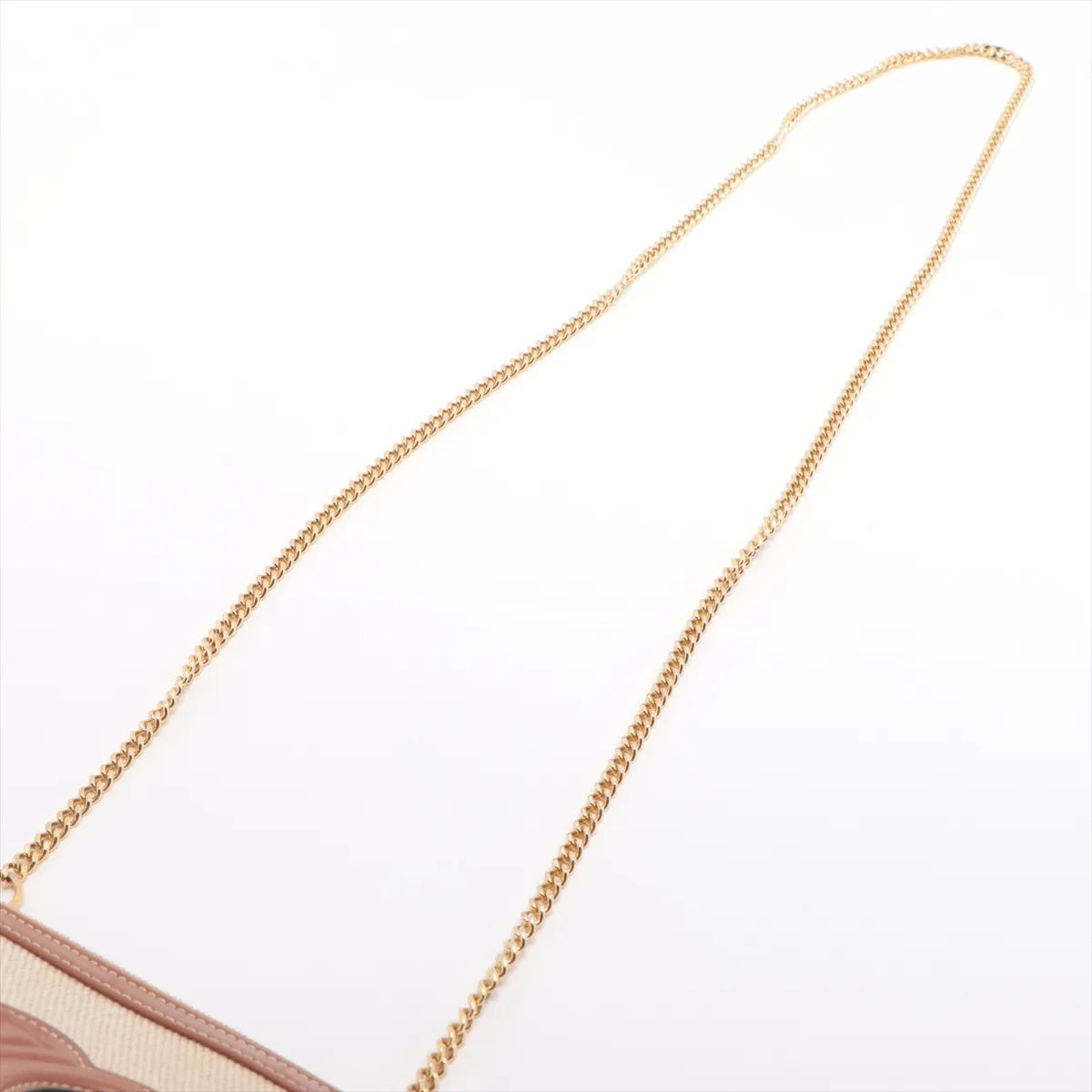 Celine Triomphe Canvas & Leather Chain Shoulder Bag