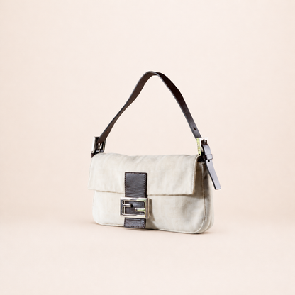 Vintage Fendi Baguette Monogram Zucca Bag Beige