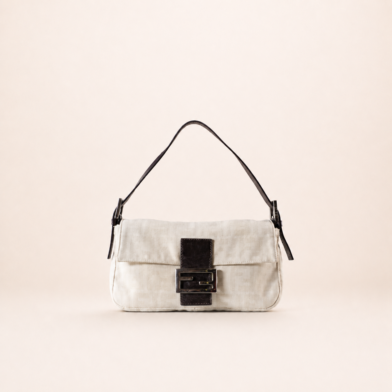 Vintage Fendi Baguette Monogram Zucca Bag Beige