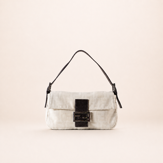 Vintage Fendi Baguette Monogram Zucca Bag Beige