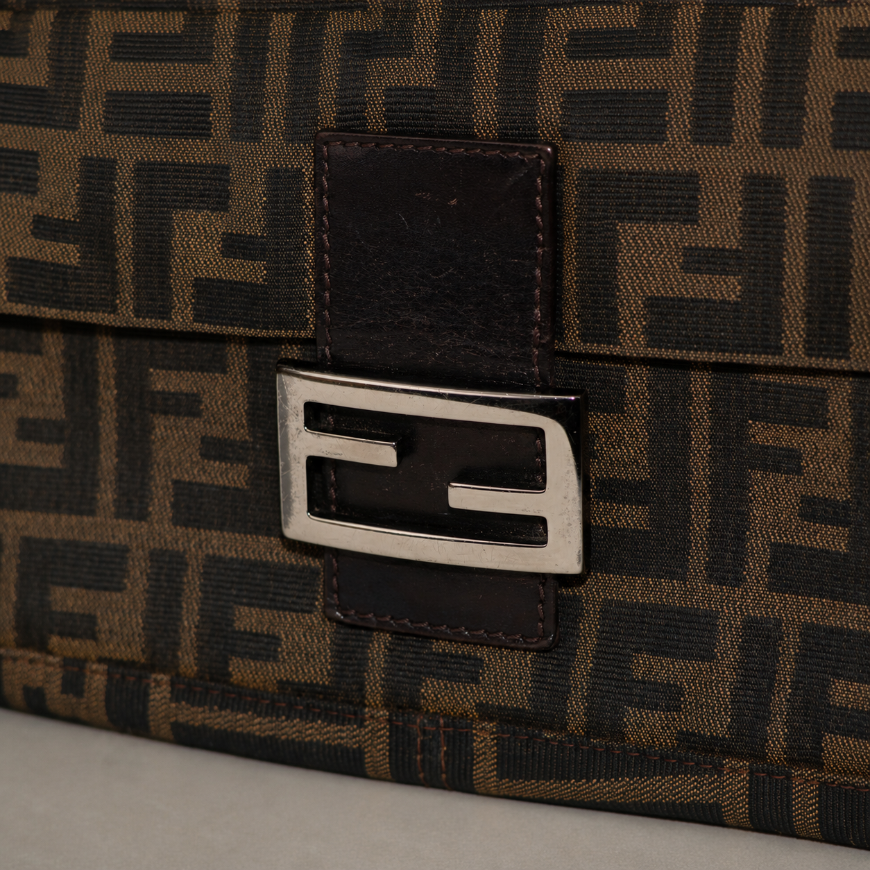 Vintage Fendi Baguette Monogram Zucca Bag Brown