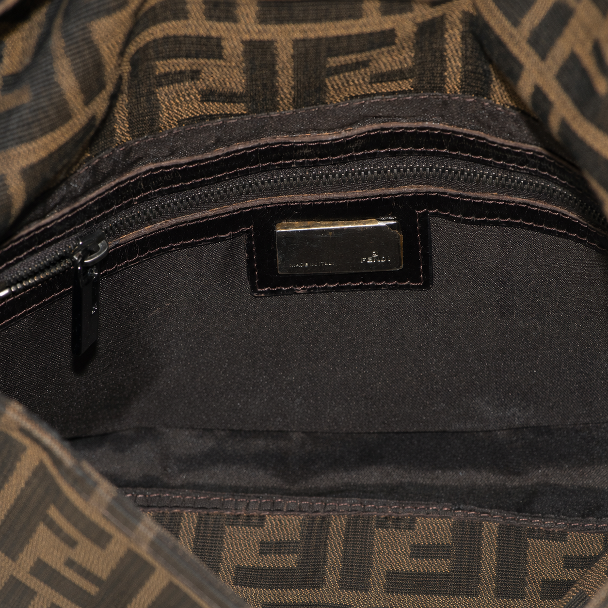 Vintage Fendi Baguette Monogram Zucca Bag Brown