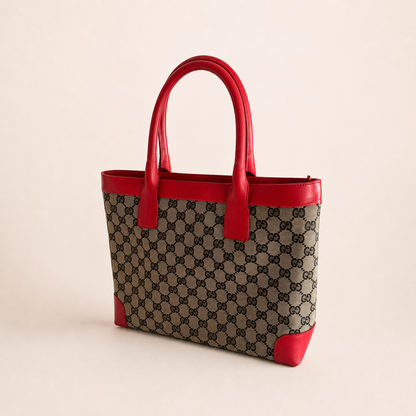 Gucci GG Canvas Tote Bag Red