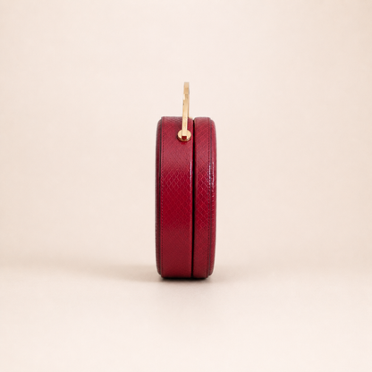 Authentic vintage Gucci Broadway Mini Top Handle Heart Bag in red leather with gold-tone hardware