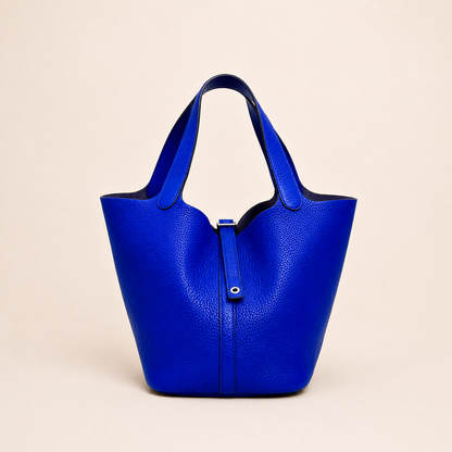 Hermes Picotin 22 Blue Leather Palladium Hardware