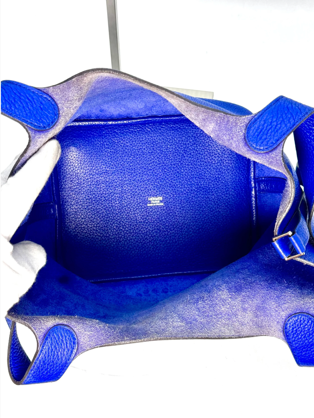 Hermes Picotin 22 Blue Leather Palladium Hardware