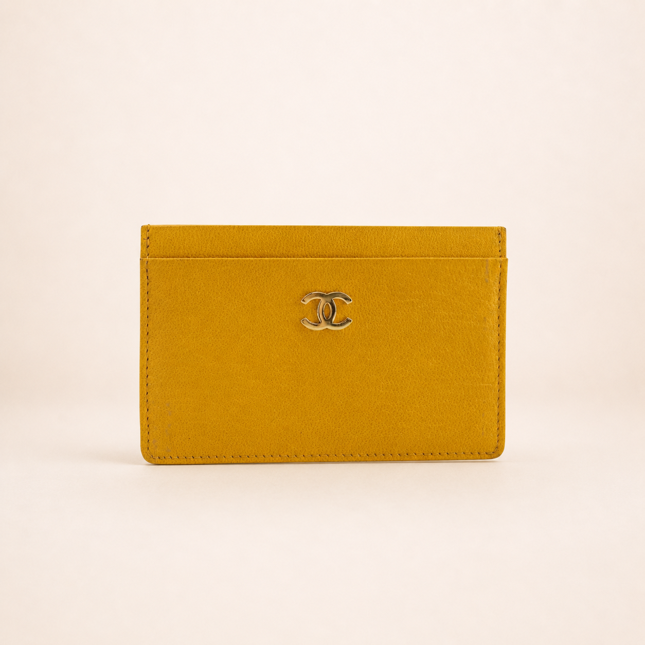 Vintage Chanel Card Holder Yellow