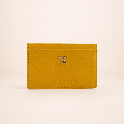 Vintage Chanel Card Holder Yellow