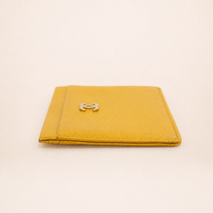 Vintage Chanel Card Holder Yellow