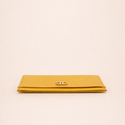 Vintage Chanel Card Holder Yellow