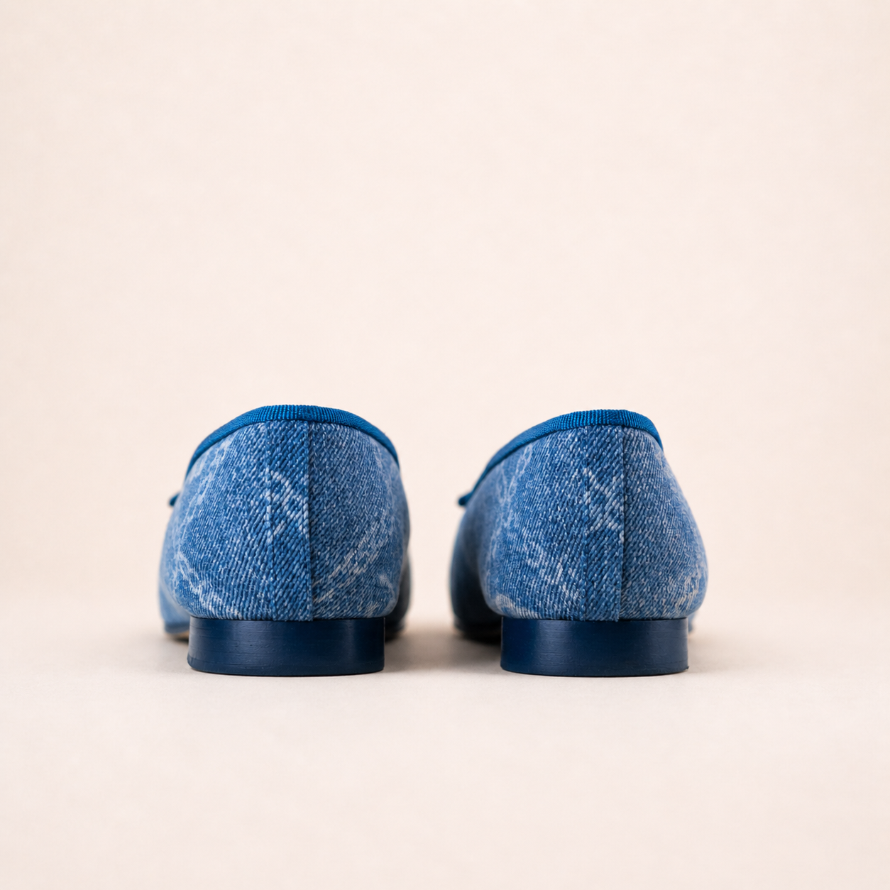 Blue Chanel Denim CC Ballerina Flats with iconic CC monogram.