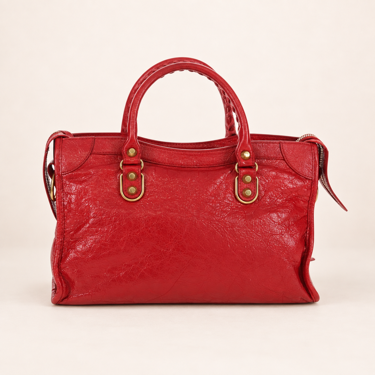 Balenciaga City Bag Red Gold