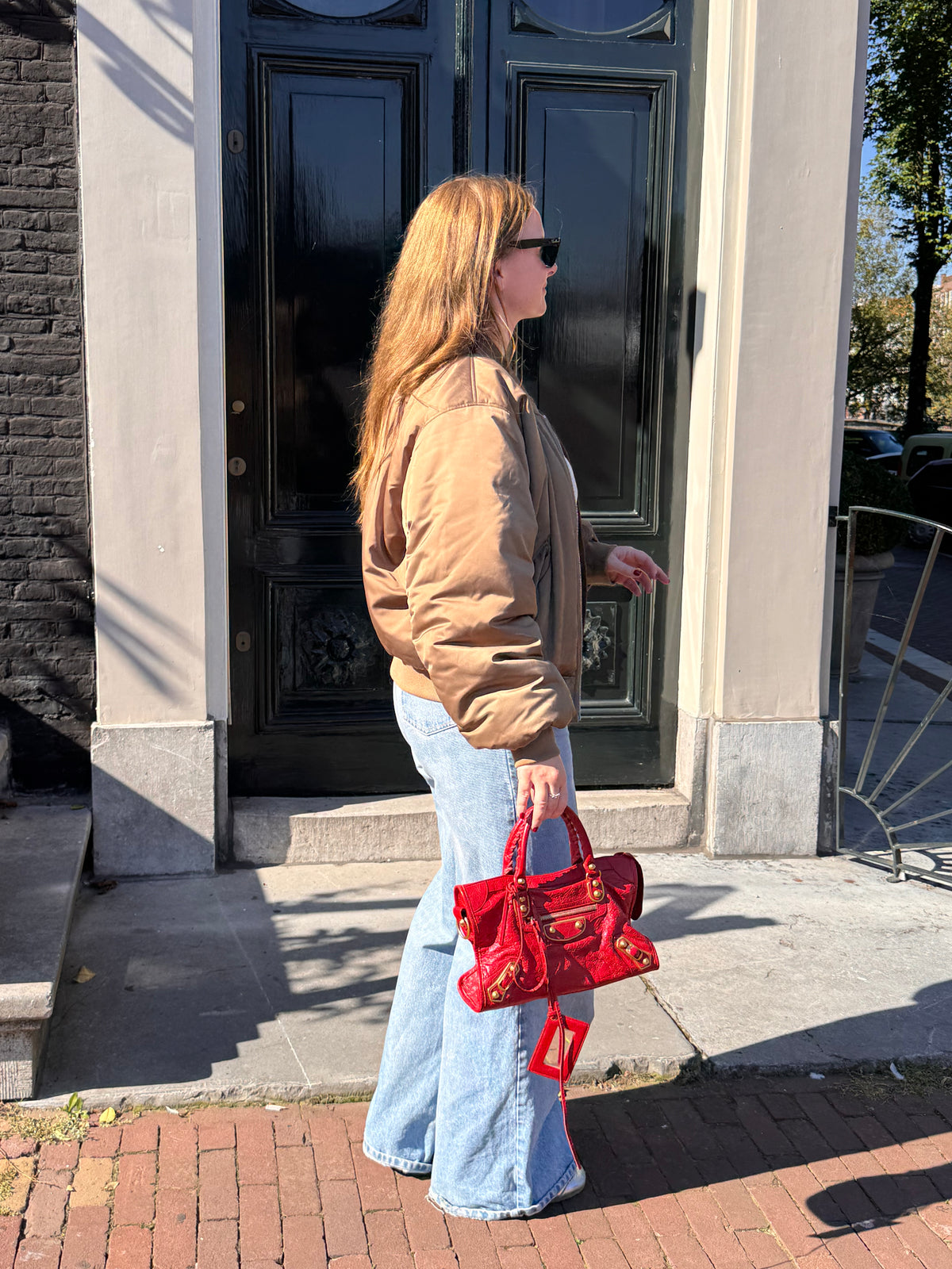 Balenciaga City Bag Red Gold