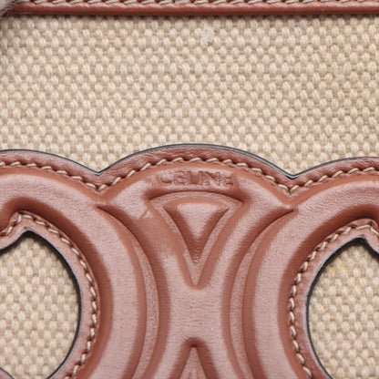 Celine Triomphe Canvas & Leather Chain Shoulder Bag