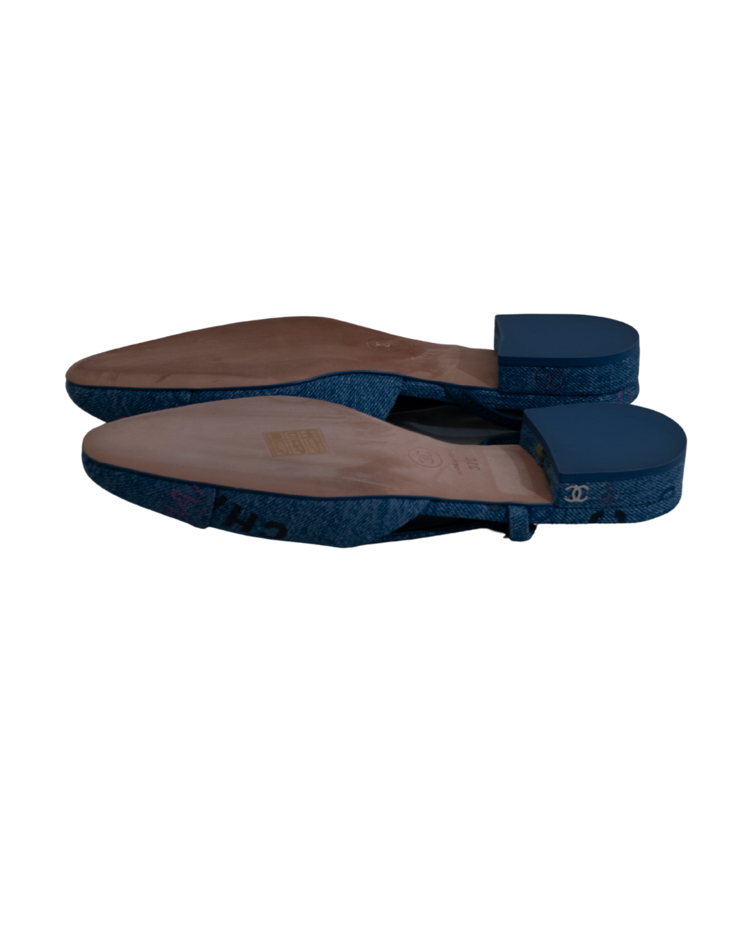 Chanel Denim Slingback Pumps Blue - Size 37C - New in Box