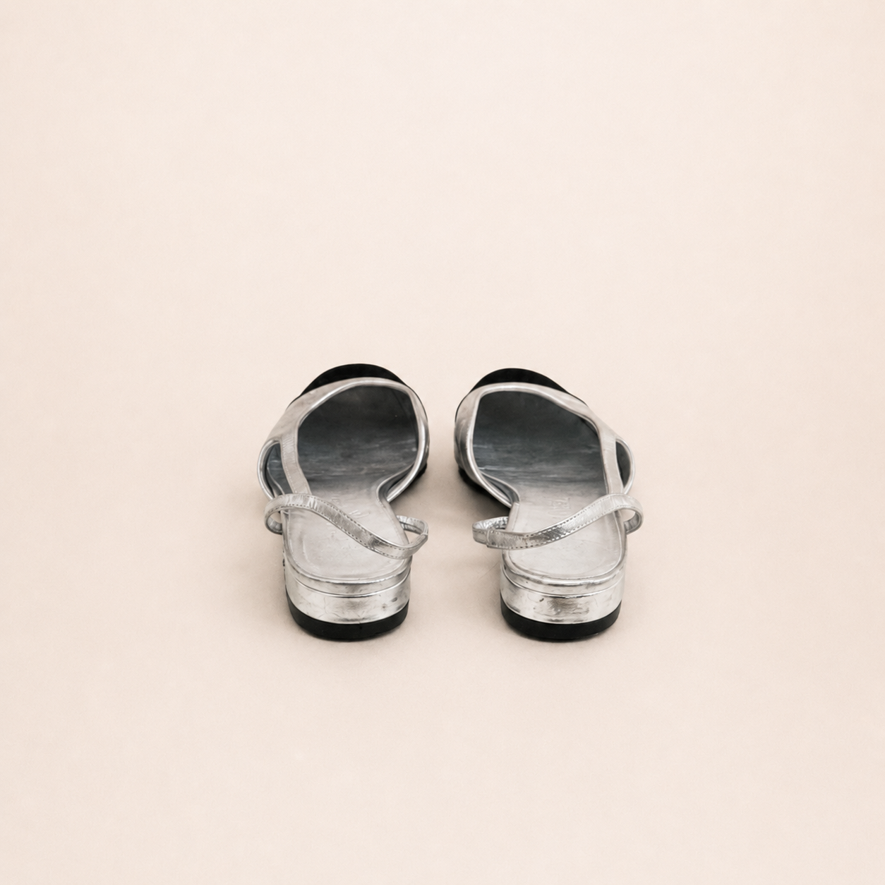 Chanel Silver Slingback Pumps Size 36C