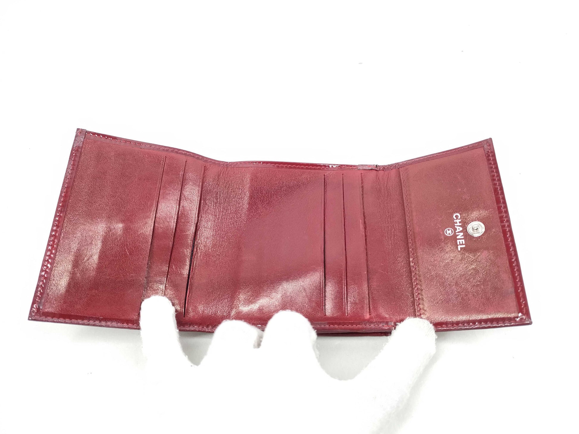 Vintage Chanel Red Leather Wallet