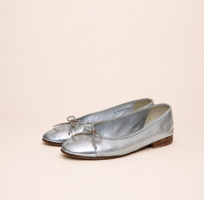 Chanel Ballerinas Silver