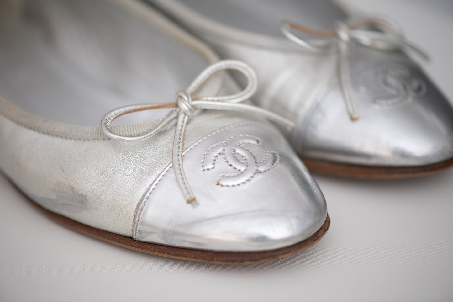 Chanel Ballerinas Silver
